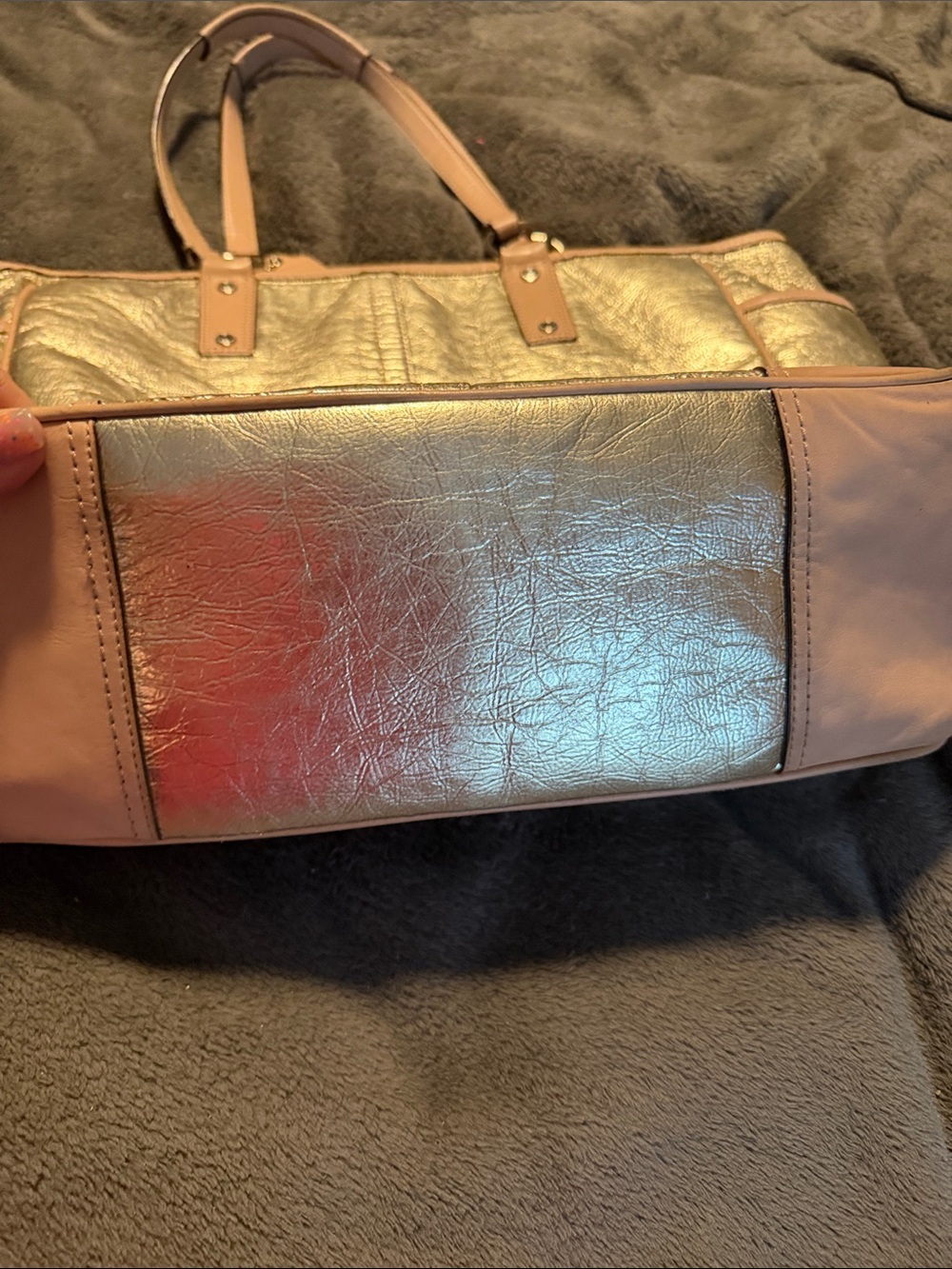 Coach Metallic Gold Tote with Tan Trim - Picture 6 of 6